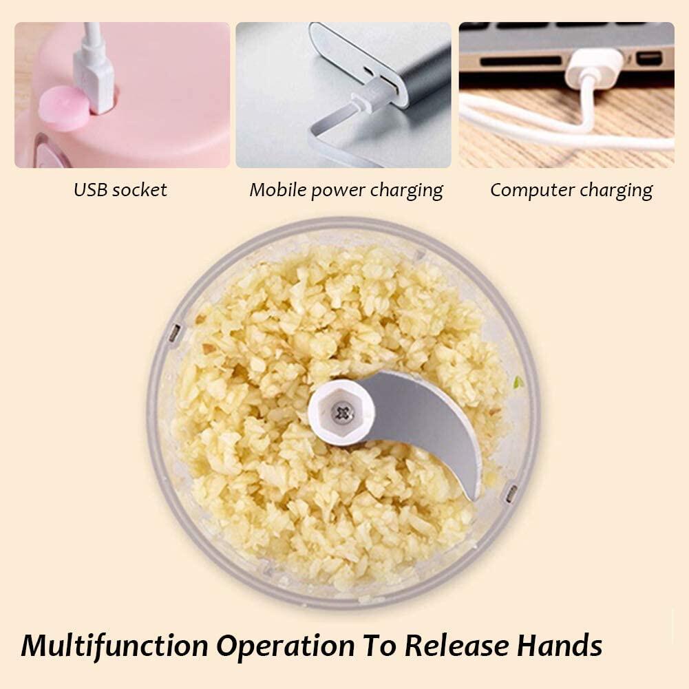 250ml Pink Usb Wireless Electric Garlic Masher Sturdy Press Mincer Vegetable