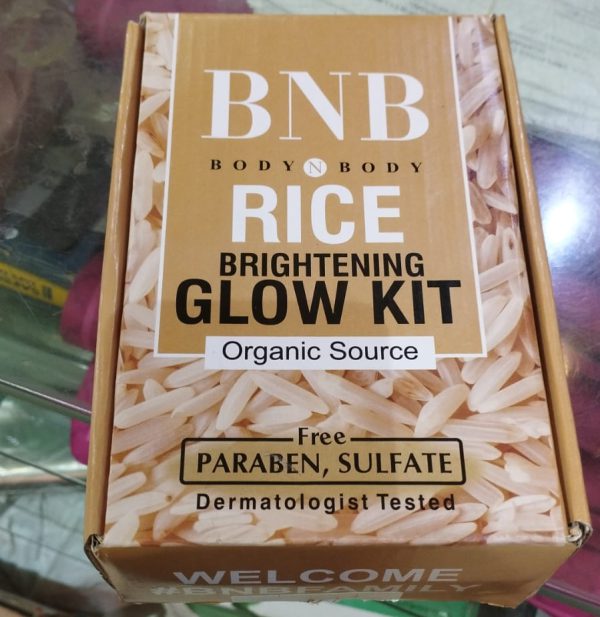 BNB 3 in 1 Brightening Glow Kit Rice Scrub Face Wash + Mask